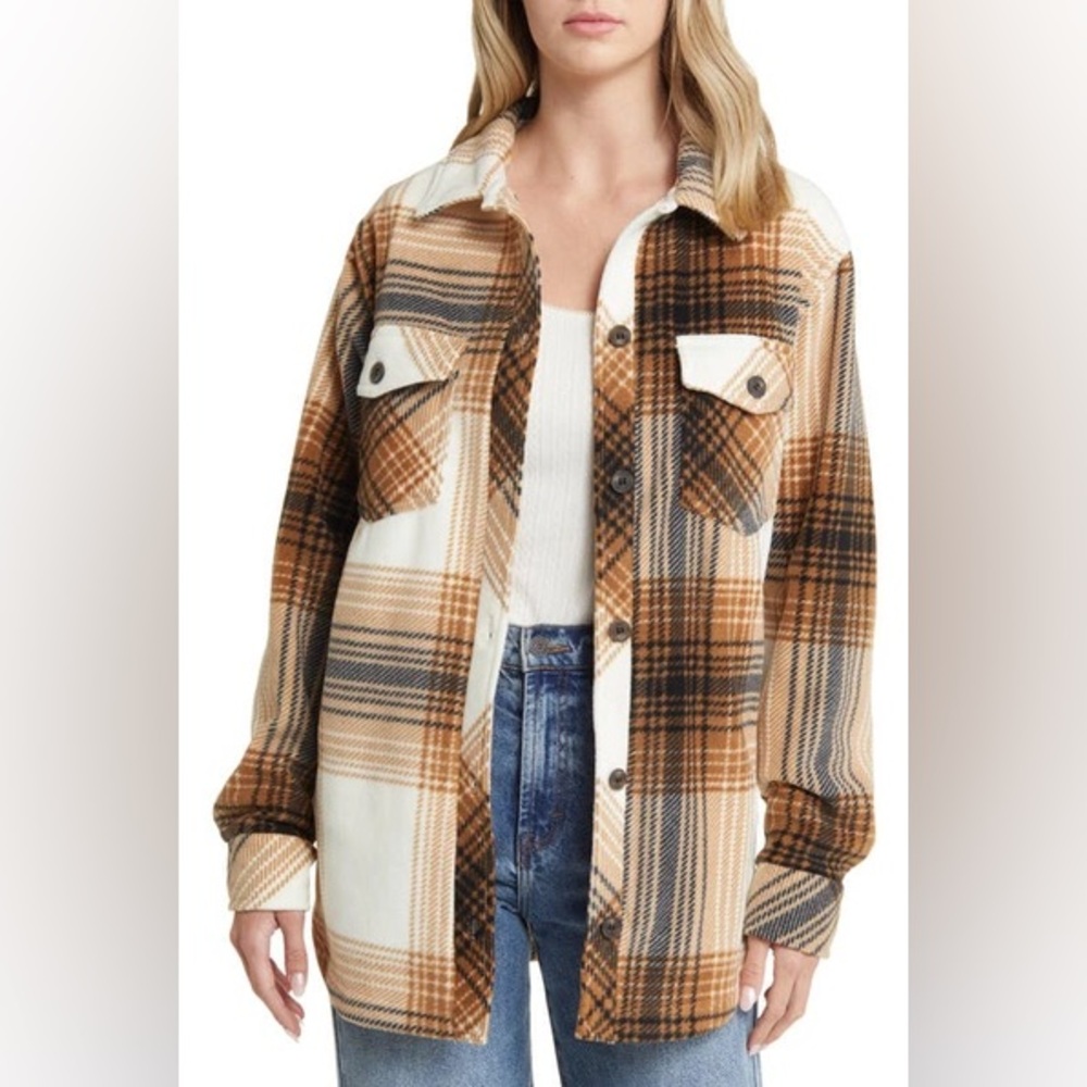 Thread & Supply Polar Fleece Plaid Shacket